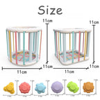 Baby Montessori Shape Sorter Cube Rainbow Blocks Educational Sorting Toy for Toddlers Learning Game - A024