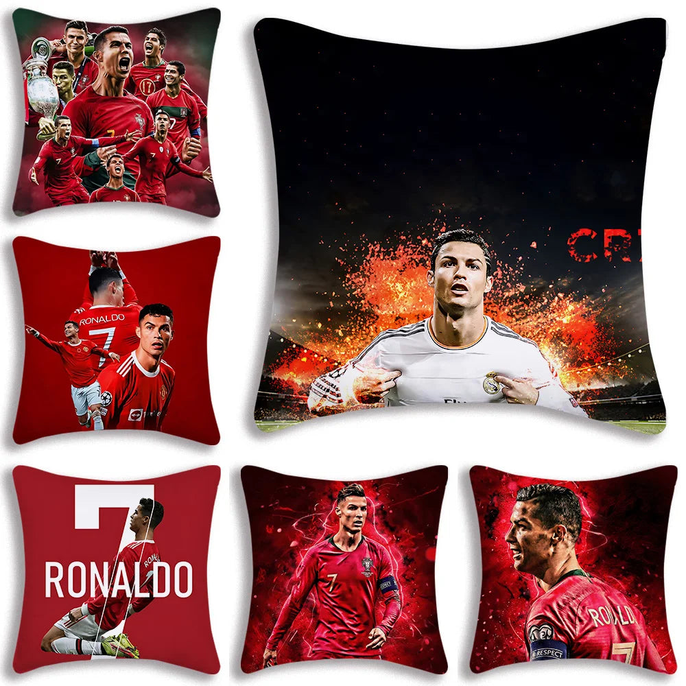 Football Star Cushion Cover No.7 – Cartoon Plush Pillow Case Double-Sided Sofa Cushion Cover for Kids Room - A049