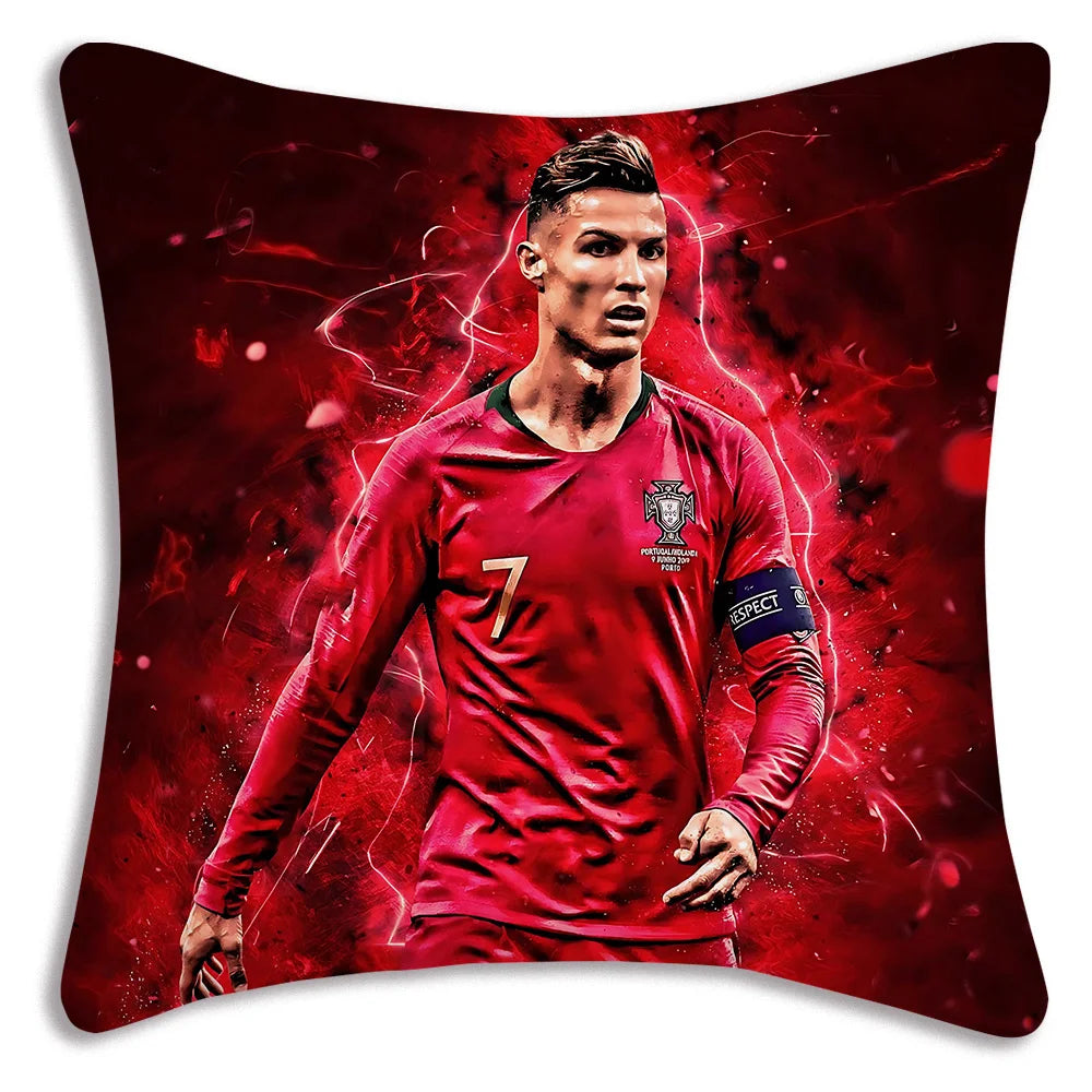 Football Star Cushion Cover No.7 – Cartoon Plush Pillow Case Double-Sided Sofa Cushion Cover for Kids Room - A049