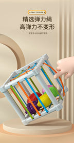 Baby Montessori Shape Sorter Cube Rainbow Blocks Educational Sorting Toy for Toddlers Learning Game - A024